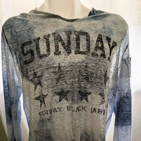 Boho-Chic French Linen Tie Dye Tunic, Sunday, sz XXL, Starry Blue Color - Picture 6 of 12